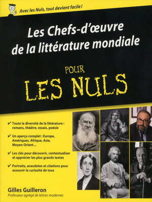 cover image of Les chefs-d'œuvres de la littérature mondiale Pour les Nuls